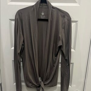 Club Pilates Gray Women's Lightweight Tie Cardigan